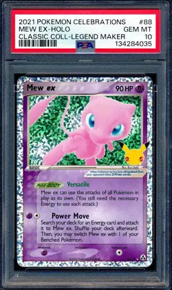 Mew ex 2021 Pokemon Celebrations #88 Classic Collection Legend Maker Holo PSA 10 - Image 1