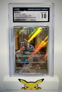 2024 Pokemon Paldean Fates ETB Black Star Promos - 075 Mimikyu CGC 10 PRISTINE - Image 1