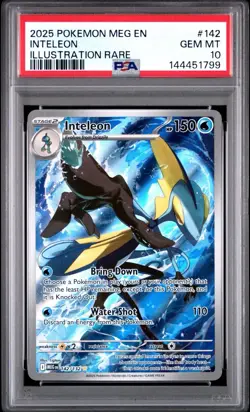 Inteleon #142/132 Illustration Rare Mega Evolutions PSA 10 Gem Mint Pokemon TCG - Image 1