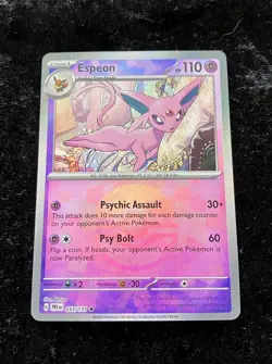 Pokemon Prismatic Evolutions #033/131 Espeon (Master Ball) Holo NM - Image 1