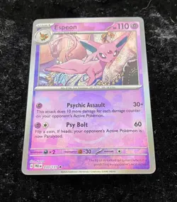 Pokemon Prismatic Evolutions #033/131 Espeon (Master Ball) Holo NM - Image 2