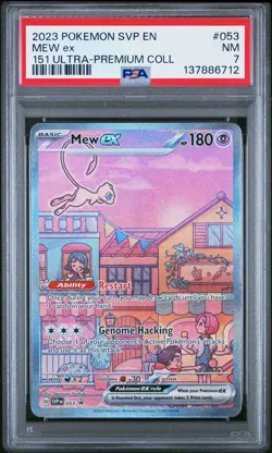 2023 POKEMON SVP EN-SV BLACK STAR PROMO 151 ULTRA-PREM COLL #053 MEW EX PSA 7 - Image 1