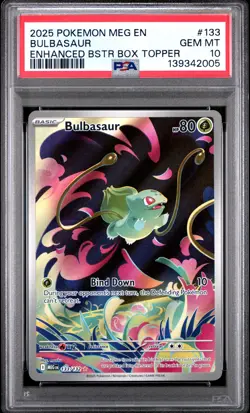 2025 POKEMON MEG EN-MEGA EVOLUTION ENHANCED BOOSTER BOX TOPPER BULBASAUR PSA 10 - Image 1
