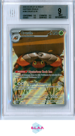 CRUSTLE POKEMON 186/182 2025 DESTINED RIVALS IR ENGLISH BGS 9 - Image 1