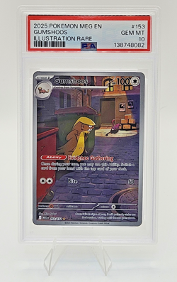 2025 POKEMON MEG EN-MEGA EVOLUTION ILLUSTRATION RARE #153 GUMSHOOS PSA 10 - Image 1