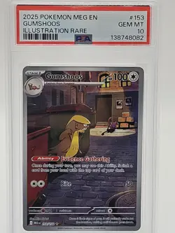 2025 POKEMON MEG EN-MEGA EVOLUTION ILLUSTRATION RARE #153 GUMSHOOS PSA 10 - Image 2