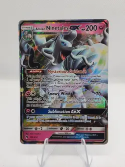 Pokemon Alolan Ninetales GX Ultra Rare Holo SM-Lost Thunder 132/214 English TCG - Image 1