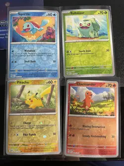 Pokemon SV 151 Pikachu Charmander Bulbasaur Squirtle Cosmo Foil Promos Costco - Image 1