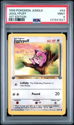 1999 POKEMON JUNGLE 1ST ED #54 JIGGLYPUFF PSA 9 - Image 1