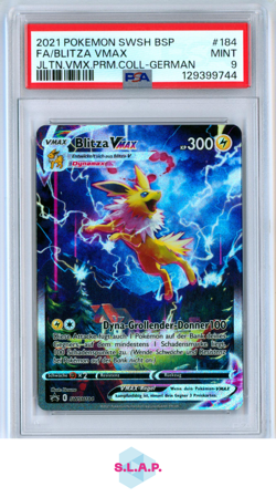 JOLTEON VMAX POKEMON SWSH184 2021 JOLTEON VMAX PREMIUM COLLECTION PRM GER PSA 9 - Image 1