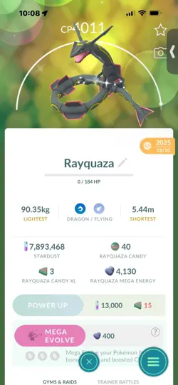 Pokemon Go Shiny Legendary Rayquaza ( High CP ) - Image 1