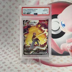 2022 POKEMON SWORD & SHIELD LOST ORIGIN #TG17 FULL ART/PIKACHU VMAX PSA 10 - Image 1