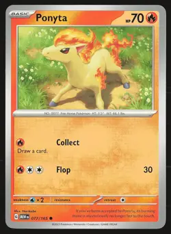 SV: Scarlet & Violet 151 Ponyta #077/165 Common Pokemon Card - Image 1