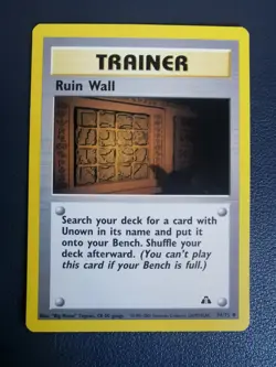 Pokemon Card Trainer Ruins Wall 74/75 Neo Discovery Uncommon - Image 1
