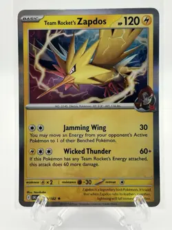 Team Rocket's Zapdos 070/182 Sv10: Destined Rivals Holo Rare Pokemon TCG Card - Image 1