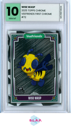WISE WASP TOPPS CHROME 72 2025 VEEFRIENDS FIRST CHROME EN MINT CARDS GEM MT 10 - Image 1