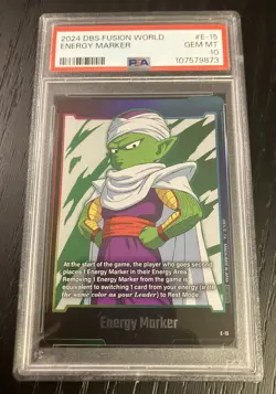 Piccolo PSA 10 Dragon Ball Super Fusion World Energy Marker E-15 Graded Card - Image 1