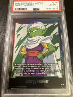 Piccolo PSA 10 Dragon Ball Super Fusion World Energy Marker E-15 Graded Card - Image 3