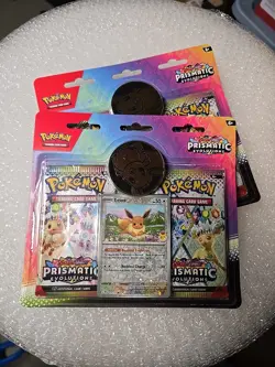 Pokemon Prismatic Evolutions 2-Pack Blister w/ 2025 Eevee Pokemon Day Promo Card - Image 1