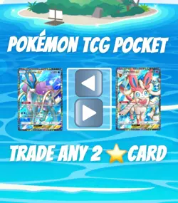 FAST Pokemon TCG Pocket - Trade Any 2 Stars Card - Professor's Research Excluded - Image 1