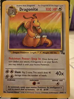 Pokemon TCG Dragonite 1999 Wizards 19/62 Stage 2 Card Lot 2 Cards English - Image 3
