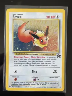 Pokemon Eevee Wotc Promo 11/53 Holo Promo 30 HP Wizards Pokemon Card - Image 1