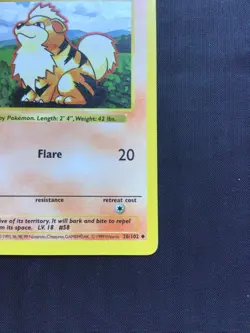 Pokemon Cards: Base Set 1st Edition Uncommon: Growlithe 28/102 - Image 4