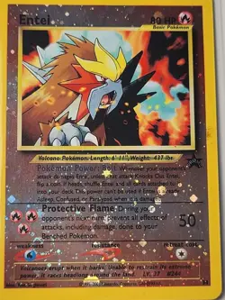 Black Star Promo Entei #34 + Meowth #10 Movie Promo Pokemon Cards LP - Image 1