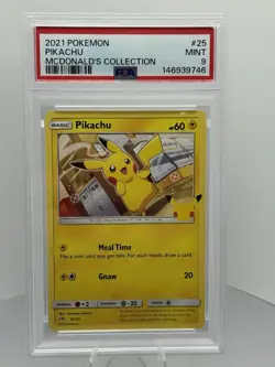 Pokemon Pikachu TCG McDonalds Promo Card 25/25 PSA 9 Mint - Image 1