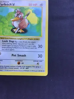 Pokemon Cards: Base Set 1st Edition Uncommon: Farfetch'd 27/102 - Image 4