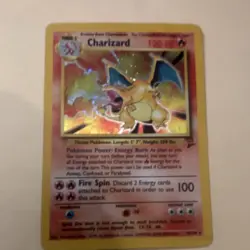Pokemon Charizard Base Set 2 Holo Rare 004/130 English 1999 Trading Card - Image 1