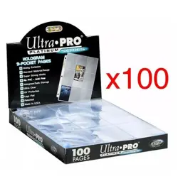 100 x ULTRA PRO PLATINUM TRADING CARD 9 POCKET Sleeves NBA AFL MTG POKEMON - Image 1