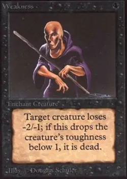4x Weakness Heavy Play, English 2nd Edition Unlimited MTG Magic - Image 1