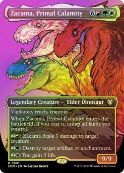 Zacama, Primal Calamity FOIL BORDERLESS - 0691 - Rare- Commander Masters CMM MTG - Image 1