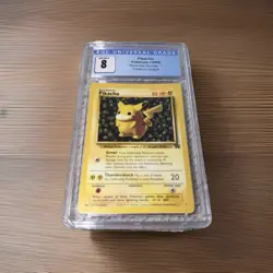 Pokemon League 1999 Black Star Promos Pikachu Blue Label CGC 8 NM/Mint - Image 1