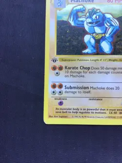 Pokemon Cards: Base Set 1st Edition Uncommon: Machoke 34/102 - Image 5