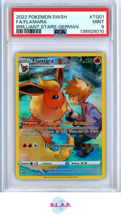 FA/FLAMARA BRILLIANT STARS-GER POKEMON SWSH BRILLIANT STARS 2022 TG01 PSA 9 - Image 1