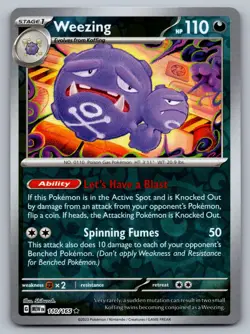 Pokemon TCG SV: Scarlet & Violet 151 Weezing 110/165 Reverse Holo - Image 1