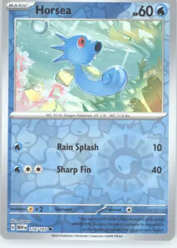 Horsea Reverse Holo Pokemon tcg SV: Scarlet & Violet 151 #116/165 - Image 1