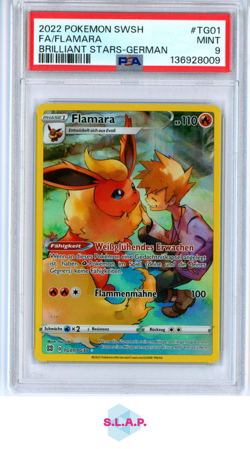 FA/FLAMARA BRILLIANT STARS-GER POKEMON SWSH BRILLIANT STARS 2022 TG01 PSA 9 - Image 1
