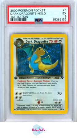 DARK DRAGONITE-HOLO 1ST EDITION POKEMON ROCKET 2000 5 PSA 5 - Image 1