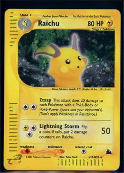 Pokemon SKYRIDGE - #H25/H32 Raichu - Holo - ENG - SWIRL - Moderately Played - Image 1