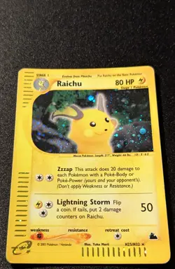 Pokemon SKYRIDGE - #H25/H32 Raichu - Holo - ENG - SWIRL - Moderately Played - Image 4