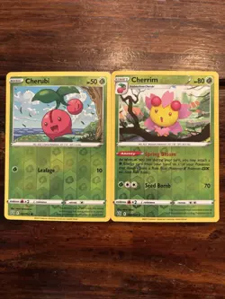 Pokemon Cherubi 007/163 & Cherrim 008/163 Reverse Holo LOT! Battle Styles - Image 1
