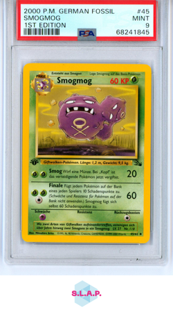 SMOGMOG POKEMON 45 2000 FOSSIL NON-HOLO DEUTSCH PSA 9 - Image 1