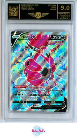 HOOPA V POKEMON 253/264 2021 FUSION STRIKE FULL ART GERMAN AP GRADING 9 - Image 1