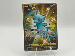 2021 Pokemon Mew 025/025 Celebrations Full Art Secret Rare Holo Gold TCG - Image 1