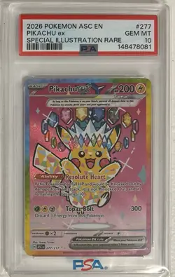 Pikachu Ex 277 Pokemon Ascended Heroes SIR PSA 10 - Image 1