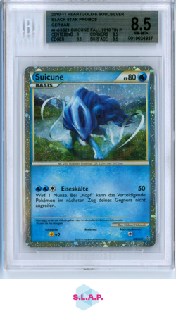 SUICUNE POKEMON HGSS21 2010-11 SUICUNE FALL 2010 TIN PROMO PROMO GERMAN BGS 8.5 - Image 1