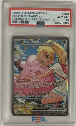 Lillie’s Clefairy Ex 280 Pokemon Ascended Heroes SIR PSA 10 - Image 1